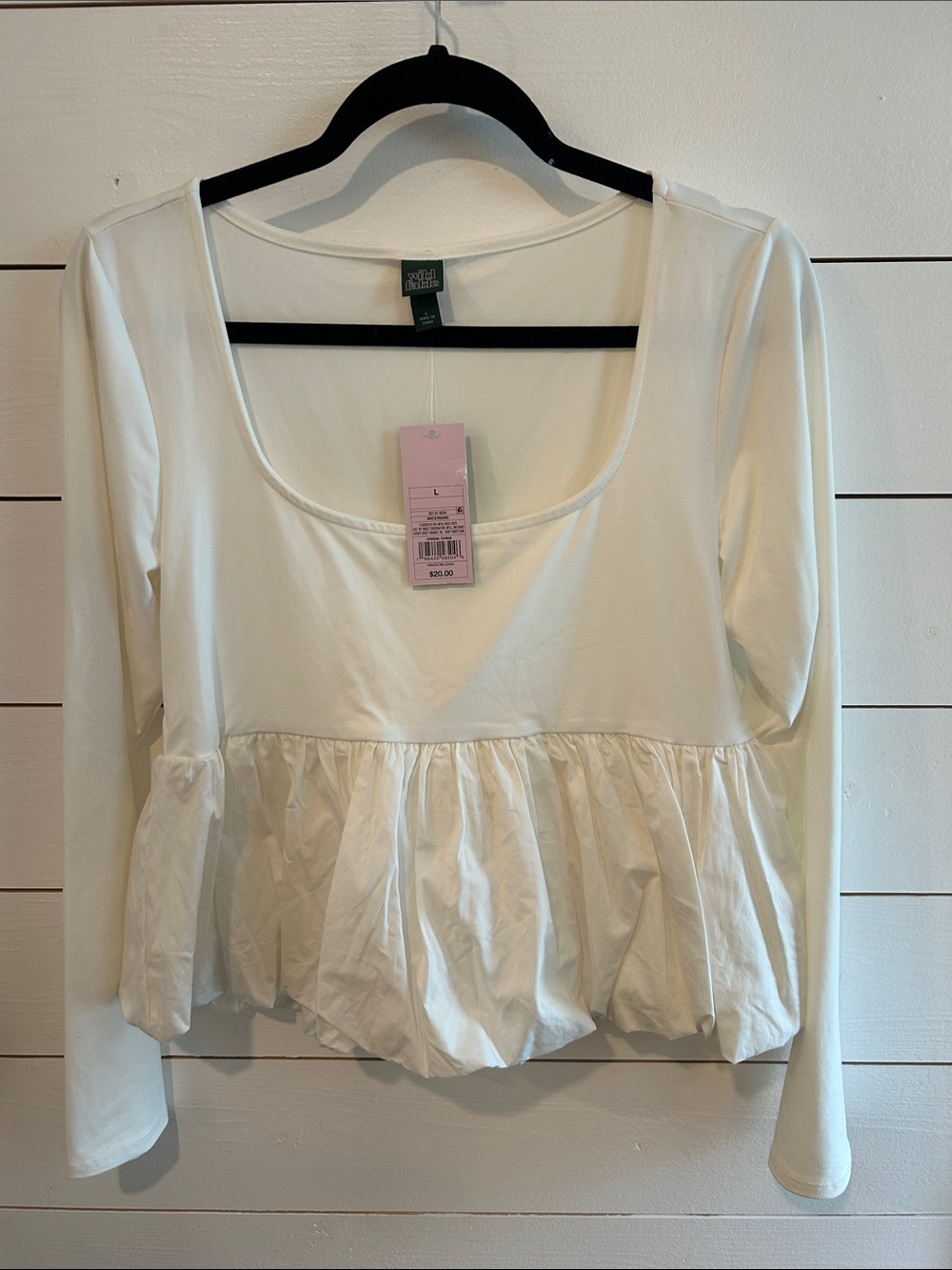 Wild fable baby doll type white shirt NWT